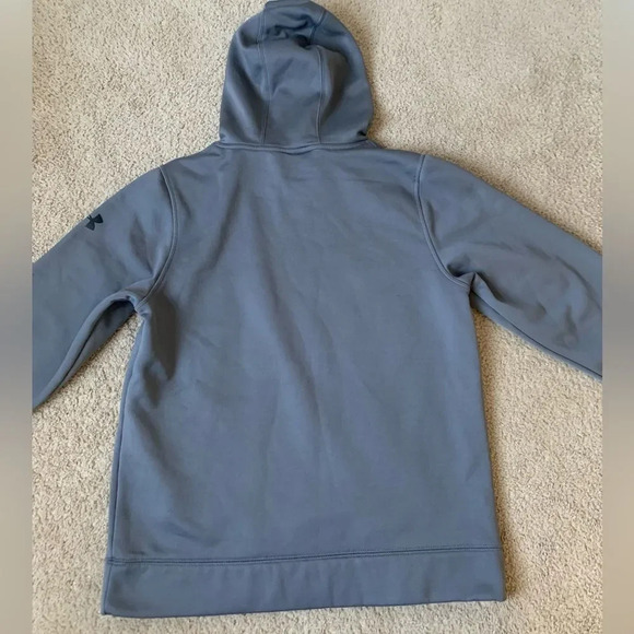 Under Armour Hoodie Sweatshirt Super Soft Gray Red Unisex Size S - Picture 6 of 6